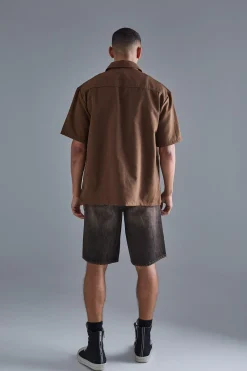 Oversized Boxy Ripstop Shirt | BoohooMAN UK
