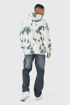 Oversized Boxy Risk Print Hoodie | BoohooMAN UK