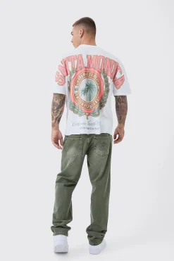 Oversized Boxy Santa Monica Over The Seams T-Shirt | BoohooMAN UK