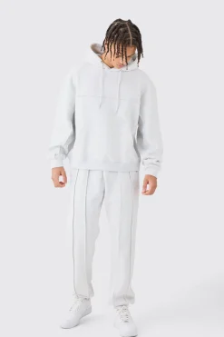 Oversized Boxy Seam Detail Tracksuit | BoohooMAN UK