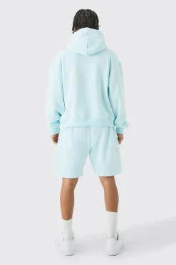 Oversized Boxy Seam Detail Short Tracksuit | BoohooMAN UK