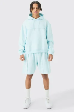 Oversized Boxy Seam Detail Short Tracksuit | BoohooMAN UK