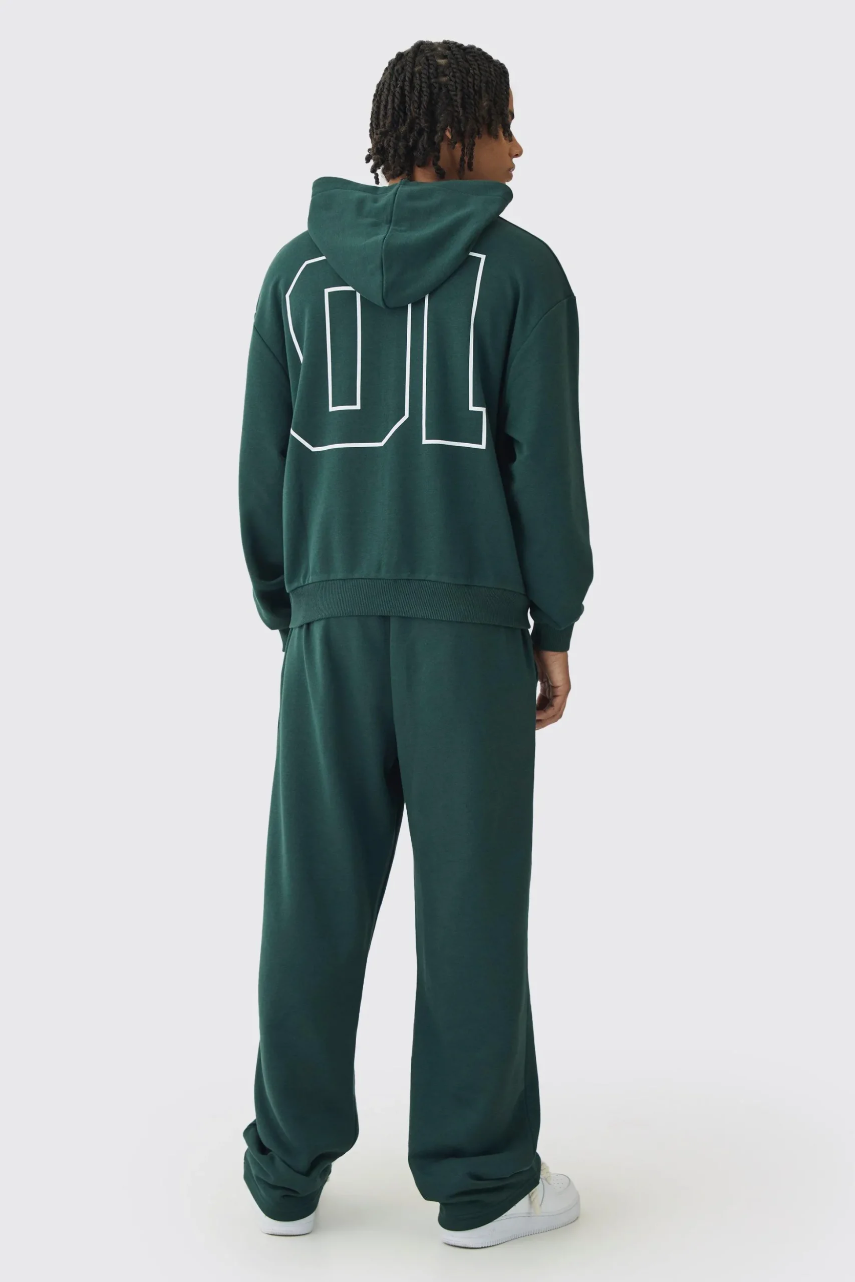 Oversized Boxy Seam Detail Varsity Print Tracksuit | BoohooMAN UK