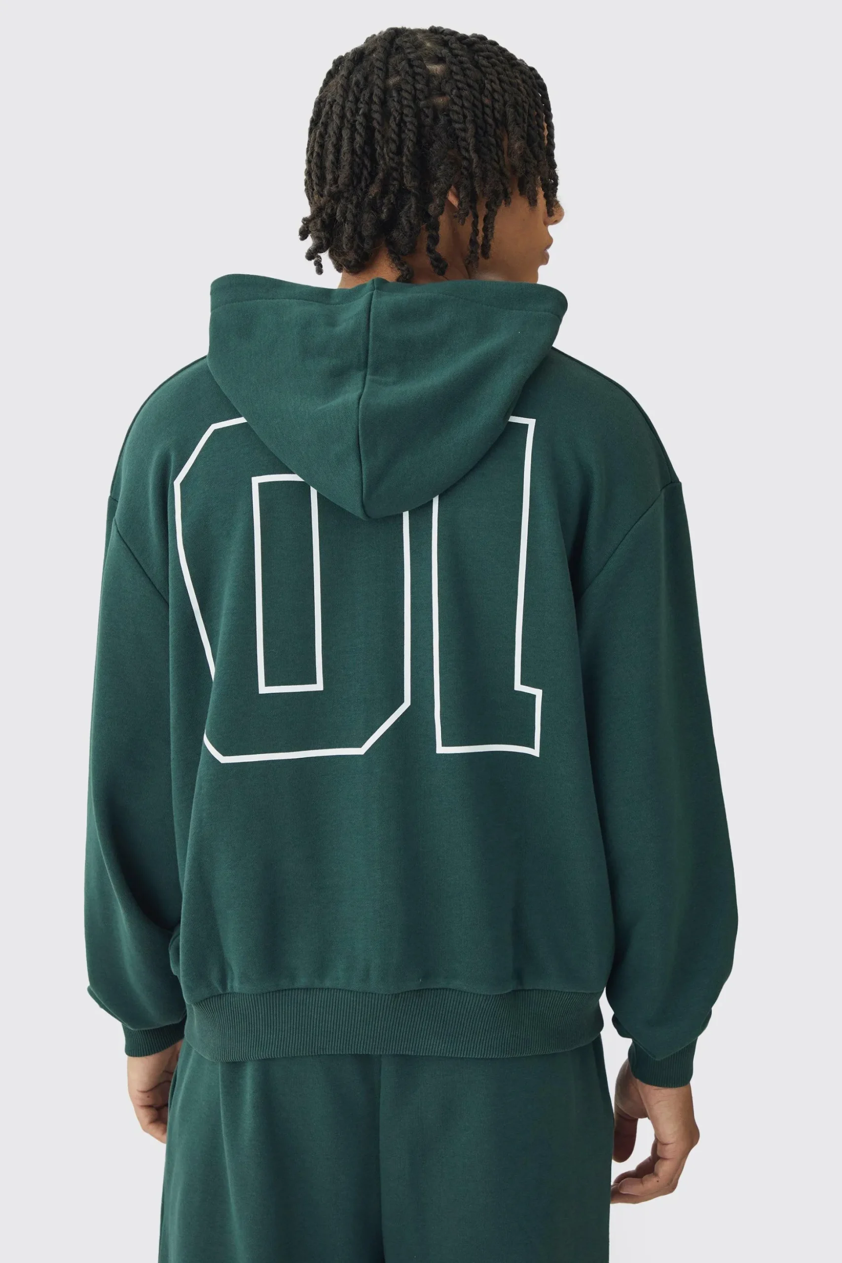 Oversized Boxy Seam Detail Varsity Print Tracksuit | BoohooMAN UK