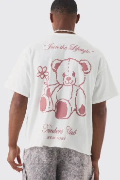 Oversized Boxy Self Care Club Slogan T-Shirt | BoohooMAN UK