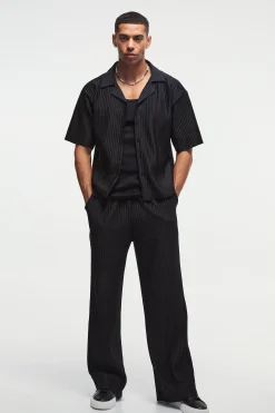Oversized Boxy Shirt & Straight Pleated Trouser Set | BoohooMAN UK