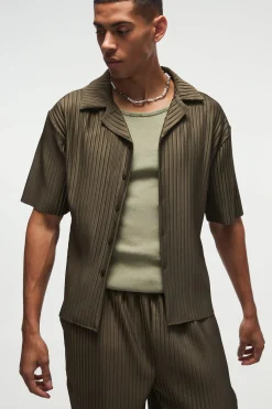 Oversized Boxy Shirt & Straight Pleated Trouser Set | BoohooMAN UK