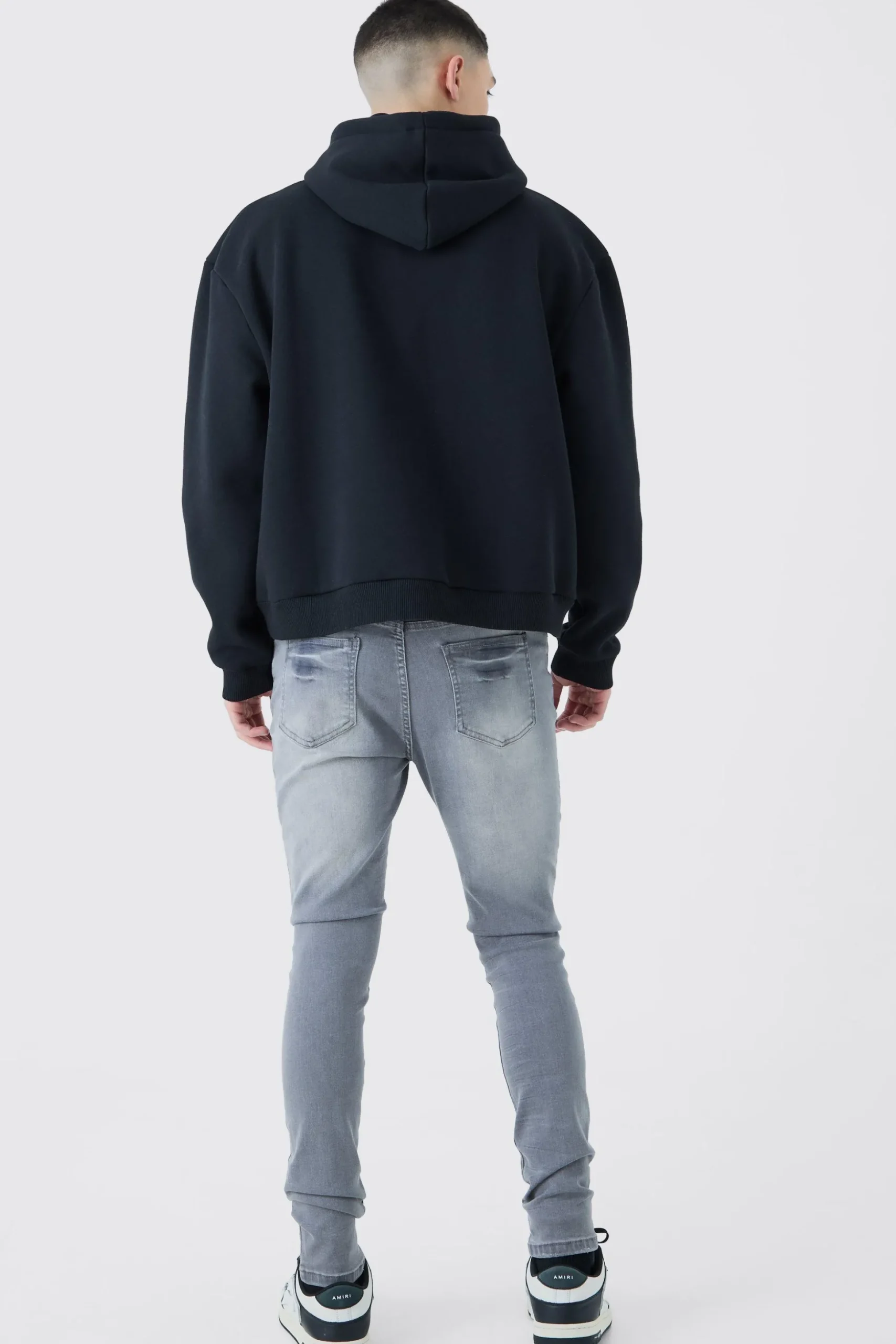 Oversized Boxy Skull Line Drawing Hoodie | BoohooMAN UK