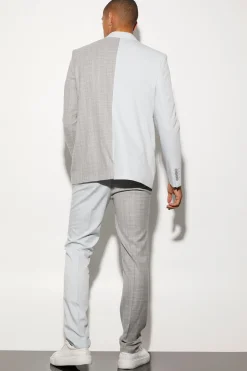 Oversized Boxy Spliced Suit Jacket | BoohooMAN UK