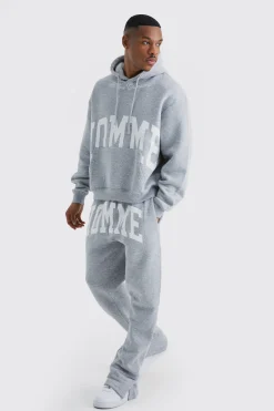 Oversized Boxy Split Hem Homme Tracksuit | BoohooMAN UK