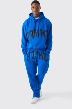 Oversized Boxy Split Hem Homme Tracksuit | BoohooMAN UK