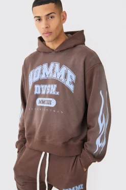 Oversized Boxy Spray Wash Homme Hoodie | BoohooMAN UK