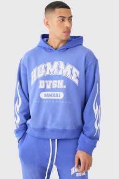 Oversized Boxy Spray Wash Homme Hoodie | BoohooMAN UK