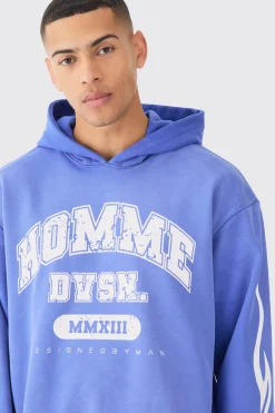 Oversized Boxy Spray Wash Homme Hoodie | BoohooMAN UK