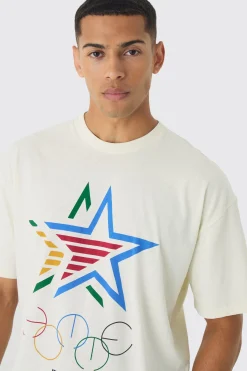 Oversized Boxy Star Print T-Shirt | BoohooMAN UK