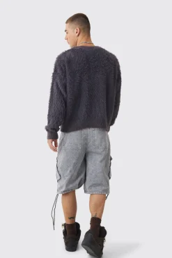 Oversized Boxy Super Fluffy Knitted Jumper | BoohooMAN UK