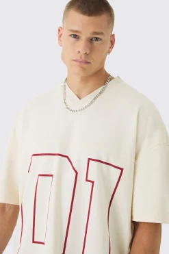 Oversized Boxy Super Heavyweight Premium Football Jersey Top | BoohooMAN UK