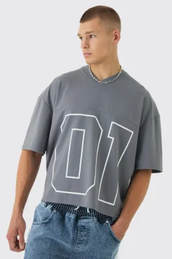 Oversized Boxy Super Heavyweight Premium Football Jersey Top | BoohooMAN UK