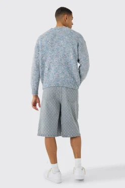 Oversized Boxy Textured Brushed Knitted Jumper | BoohooMAN UK