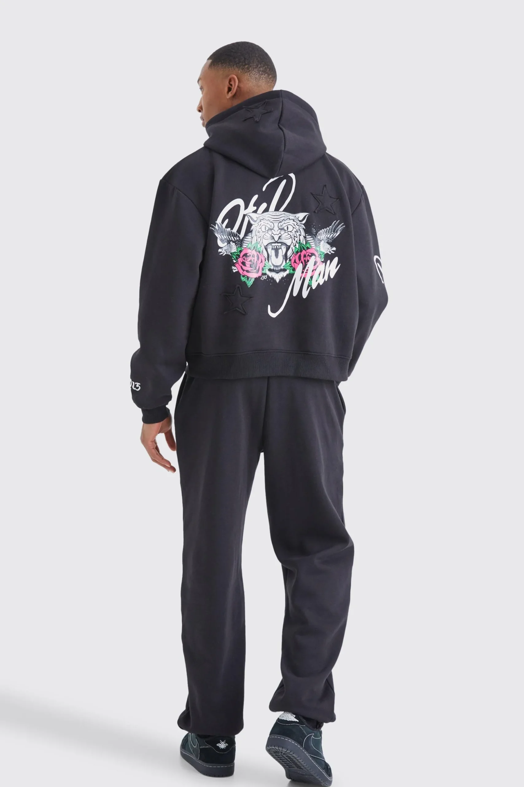 Oversized Boxy Tiger Print Tracksuit | BoohooMAN UK