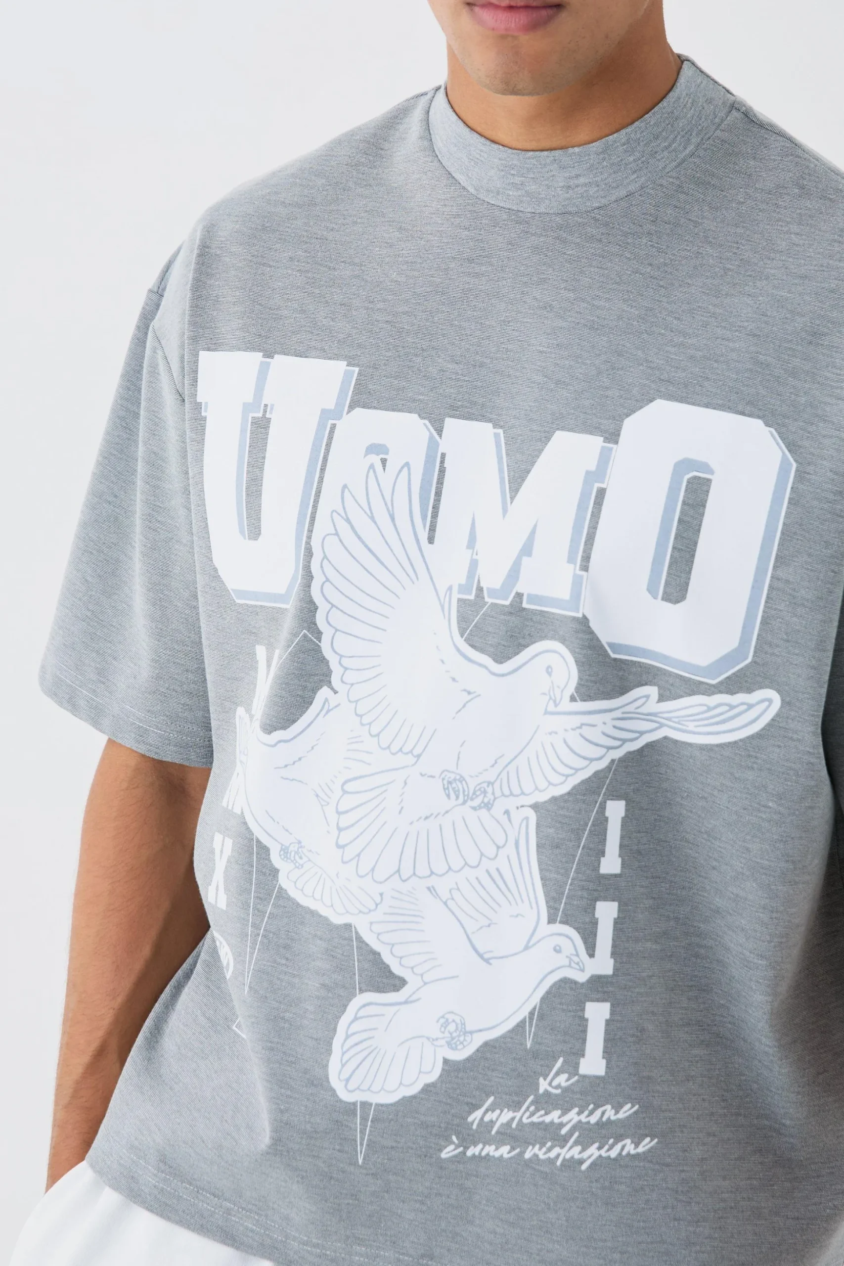 Oversized Boxy Tonal Printed Heavyweight T-shirt | BoohooMAN UK