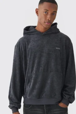 Oversized Boxy Towelling Edition Hoodie | BoohooMAN UK