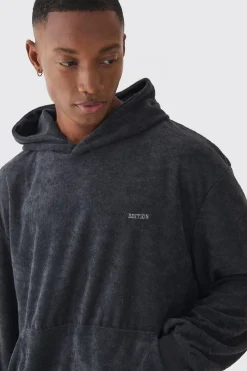 Oversized Boxy Towelling Edition Hoodie | BoohooMAN UK