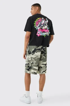 Oversized Boxy Trippy Skull Graphic T-shirt | BoohooMAN UK