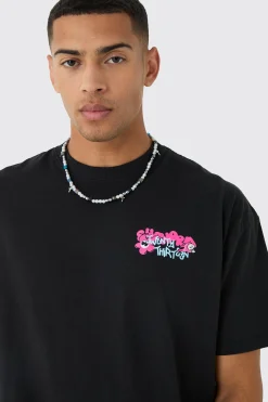 Oversized Boxy Trippy Skull Graphic T-shirt | BoohooMAN UK