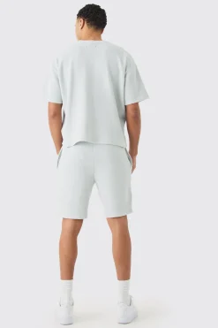 Oversized Boxy T-shirt And Short Set | BoohooMAN UK