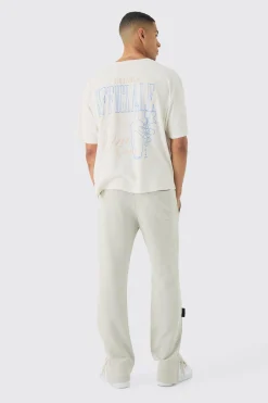 Oversized Boxy Vino Wash Print T-Shirt | BoohooMAN UK