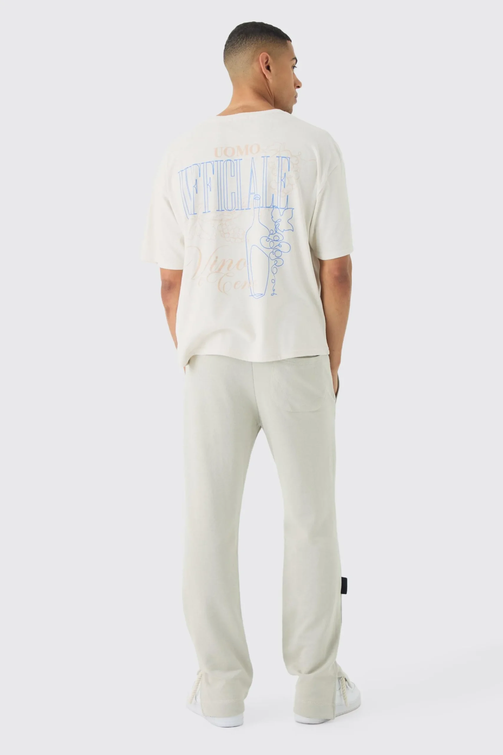 Oversized Boxy Vino Wash Print T-Shirt | BoohooMAN UK