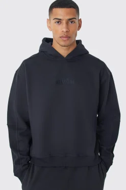 Oversized Boxy Waffle Panel Hoodie | BoohooMAN UK