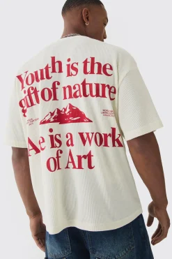 Oversized Boxy Waffle Youth Graphic T-shirt | BoohooMAN UK