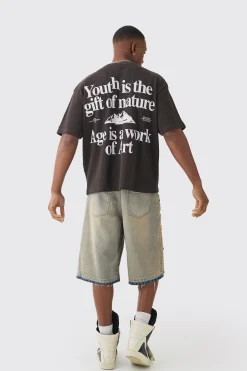 Oversized Boxy Waffle Youth Graphic T-shirt | BoohooMAN UK