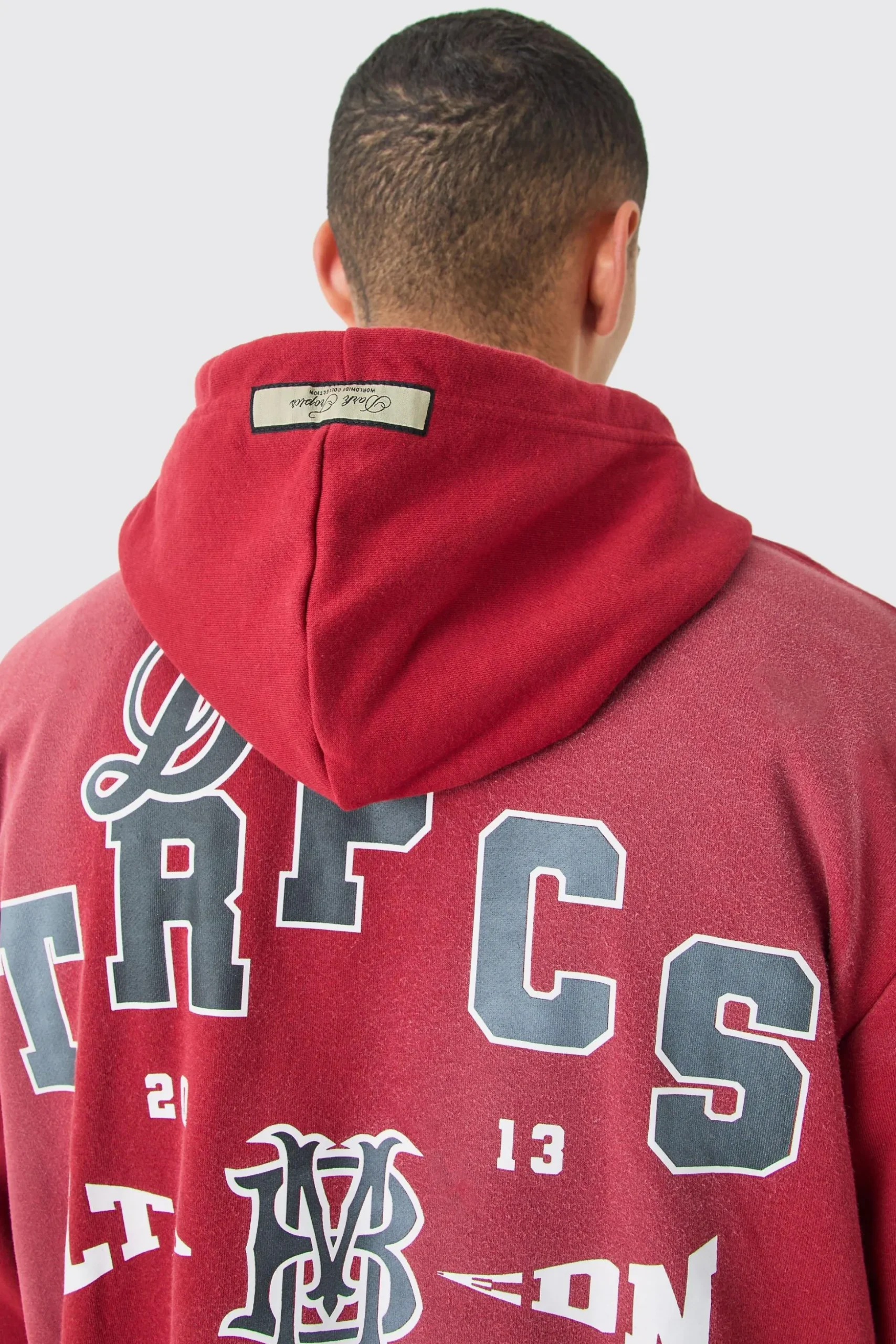 Oversized Boxy Wash Dark Tropics Hoodie | BoohooMAN UK