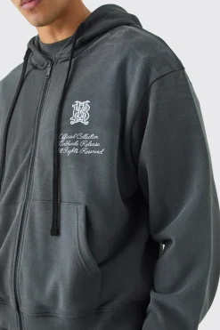 Oversized Boxy Wash Dark Tropics Hoodie | BoohooMAN UK