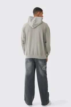 Oversized Boxy Washed B Star Print Hoodie | BoohooMAN UK