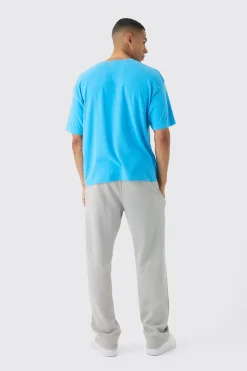 Oversized Boxy Washed Homme Print T-Shirt | BoohooMAN UK
