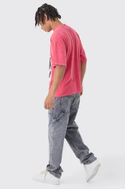 Oversized Boxy Washed Lip Graphic T-Shirt | BoohooMAN UK