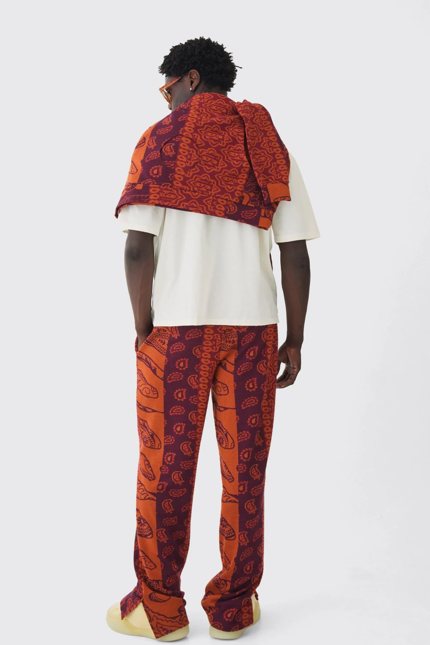 Oversized Boxy Washed Print Split Hem T-shirt | BoohooMAN UK