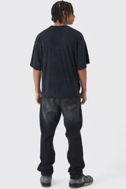 Oversized Boxy Washed Spider Graphic T-Shirt | BoohooMAN UK