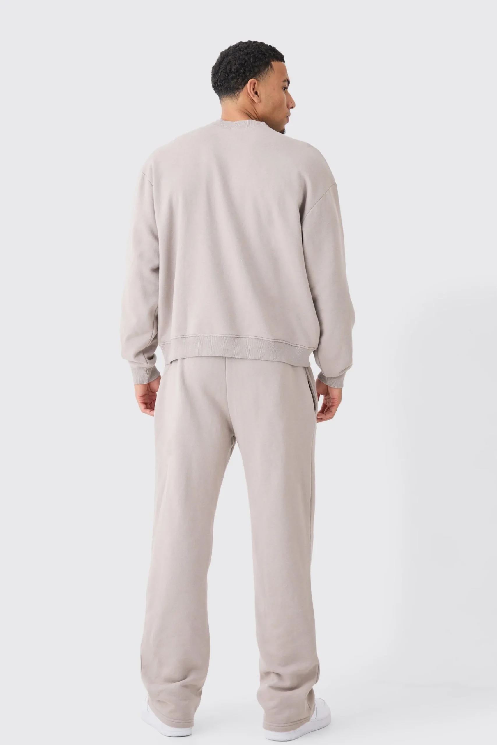 Oversized Boxy Washed Sweatshirt Tracksuit | BoohooMAN UK