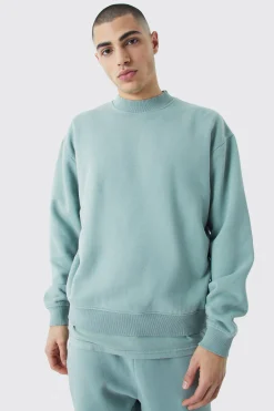 Oversized Boxy Washed Sweatshirt | BoohooMAN UK