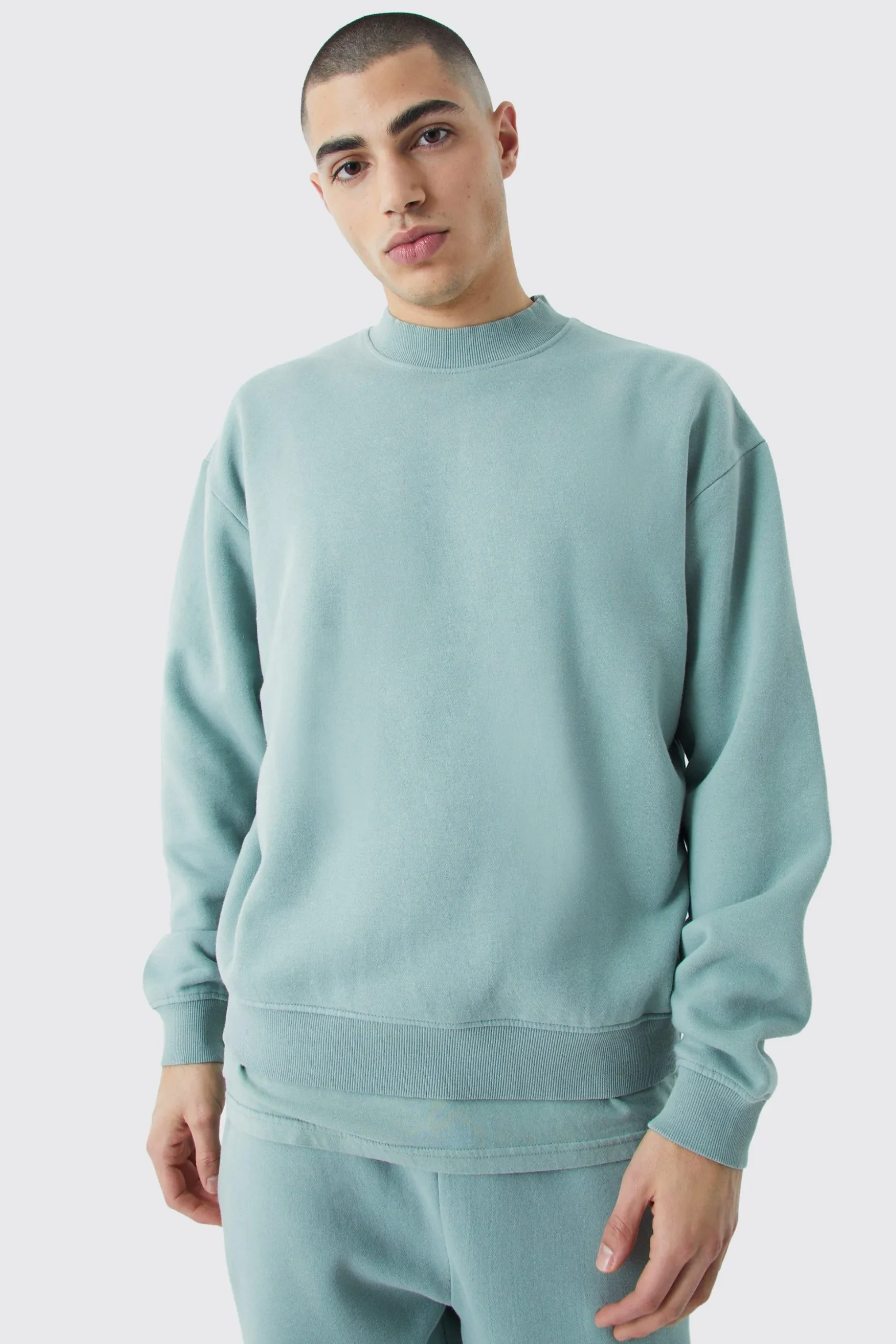 Oversized Boxy Washed Sweatshirt | BoohooMAN UK