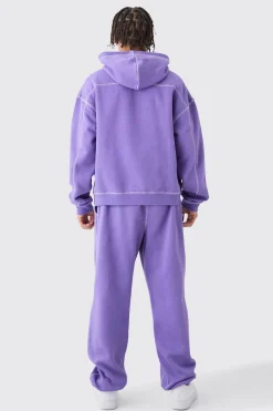 Oversized Boxy Worldwide Contrast Stitch Hooded Tracksuit | BoohooMAN UK