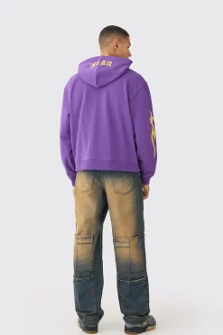 Oversized Boxy Worldwide Varsity Hoodie | BoohooMAN UK
