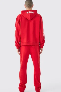 Oversized Boxy Worldwide Varsity Hooded Tracksuit | BoohooMAN UK