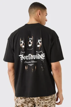 Oversized Boxy Worldwide Dog Graphic T-shirt | BoohooMAN UK