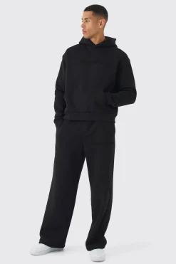 Oversized Boxy Worldwide Emboss Wide Leg Tracksuit | BoohooMAN UK
